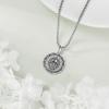 YFN Patron Saint Necklace Sterling Silver Amulet Medal Pendant Religious Protector Jewelry Gifts for Women Men(15. St Augustine)