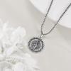 YFN Patron Saint Necklace Sterling Silver Amulet Medal Pendant Religious Protector Jewelry Gifts for Women Men(21. St Peter)