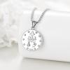 YFN Patron Saint Necklace Sterling Silver Amulet Medal Pendant Religious Protector Jewelry Gifts for Women Men(25. Virgin Mary)