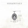 YFN Patron Saint Necklace Sterling Silver Amulet Medal Pendant Religious Protector Jewelry Gifts for Women Men(25. Virgin Mary (Oval))