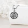 YFN Patron Saint Necklace Sterling Silver Amulet Medal Pendant Religious Protector Jewelry Gifts for Women Men(26. Santa Muerte)