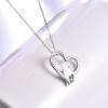 YFN Pig Necklace Jewelry Gifts 925 Sterling Silver Cute Animal Pendant with Heart Cz Necklace for WomenBirthday(Silver-Love You More Pig Necklace)