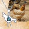 YFN Sloth/Owl/Cow/Otter/Highland Cow Gifts for Women Sterling Silver Sloth Animal Heart Pendant Necklace Jewelry(Silver-Chicken Necklace)