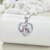 YFN Sloth/Owl/Cow/Otter/Highland Cow Gifts for Women Sterling Silver Sloth Animal Heart Pendant Necklace Jewelry(Silver-Owl Necklace)