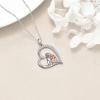 YFN Sloth/Owl/Cow/Otter/Highland Cow Gifts for Women Sterling Silver Sloth Animal Heart Pendant Necklace Jewelry(Silver-Sloth Necklace)