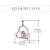 YFN Sloth/Owl/Cow/Otter/Highland Cow Gifts for Women Sterling Silver Sloth Animal Heart Pendant Necklace Jewelry(Silver-Sloth Necklace)