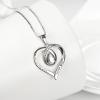 YFN Sterling Silver Heart Pendant Necklace Engraved ” I Want to Tell You I Love You” with Pear Shape Cubic Zirconial Birthday Jewelry Gift 18″ for Girlfriend Wife Women