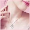 YFN Sterling Silver Heart Pendant Necklace Engraved ” I Want to Tell You I Love You” with Pear Shape Cubic Zirconial Birthday Jewelry Gift 18″ for Girlfriend Wife Women