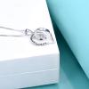 YFN Sterling Silver Heart Pendant Necklace Engraved ” I Want to Tell You I Love You” with Pear Shape Cubic Zirconial Birthday Jewelry Gift 18″ for Girlfriend Wife Women