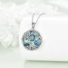 YFN Tree of Life Necklace Sterling Silver Celtic Knot Tree Pendant Jewelry Gifts for Women Men(Compass)