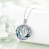 YFN Tree of Life Necklace Sterling Silver Celtic Knot Tree Pendant Jewelry Gifts for Women Men(Hebrew Chai Crystal)