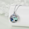 YFN Tree of Life Necklace Sterling Silver Celtic Knot Tree Pendant Jewelry Gifts for Women Men(Hebrew Chai Urn)