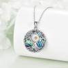 YFN Tree of Life Necklace Sterling Silver Celtic Knot Tree Pendant Jewelry Gifts for Women Men(Mustard Seed)