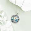 YFN Tree of Life Necklace Sterling Silver Celtic Knot Tree Pendant Jewelry Gifts for Women Men(Mustard Seed)