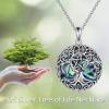 YFN Tree of Life Necklace Sterling Silver Celtic Knot Tree Pendant Jewelry Gifts for Women Men(Pentagram)