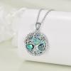 YFN Tree of Life Necklace Sterling Silver Celtic Knot Tree Pendant Jewelry Gifts for Women Men(Sobriety)