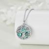 YFN Tree of Life Necklace Sterling Silver Celtic Knot Tree Pendant Jewelry Gifts for Women Men(Sobriety Urn)