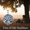 YFN Tree of Life Necklace Sterling Silver Celtic Knot Tree Pendant Jewelry Gifts for Women Men(Star of David)