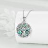 YFN Tree of Life Necklace Sterling Silver Celtic Knot Tree Pendant Jewelry Gifts for Women Men(Valknut)