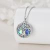 YFN Tree of Life Necklace Sterling Silver Celtic Knot Tree Pendant Jewelry Gifts for Women Men(Witches Knot Urn)
