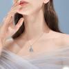 YFN Triple Moon Goddess Necklace Sterling Silver Pentagram Pentacle Opal Pendant necklace Pagan Wiccan Magic Amulet Tree of Life Jewelry for Women Men 18″(Abalone-Trinity Knot Necklace)