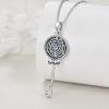 YFN Triple Moon Goddess Necklace Sterling Silver Pentagram Pentacle Opal Pendant necklace Pagan Wiccan Magic Amulet Tree of Life Jewelry for Women Men 18″(Silver-Hecate Necklace)