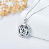 YFN Triple Moon Goddess Necklace Sterling Silver Pentagram Pentacle Opal Pendant necklace Pagan Wiccan Magic Amulet Tree of Life Jewelry for Women Men 18″(Viking Pentagram Moon Necklace)