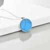 YFN Triple Moon Goddess Necklace Sterling Silver Pentagram Pentacle Opal Pendant necklace Pagan Wiccan Magic Amulet Tree of Life Jewelry for Women Men 18″(A-Turquoise Necklace)