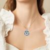 YFN Triple Moon Goddess Necklace Sterling Silver Pentagram Pentacle Opal Pendant necklace Pagan Wiccan Magic Amulet Tree of Life Jewelry for Women Men 18″(Viking Pentagram Moon Necklace)