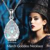 YFN Triple Moon Goddess Necklace Sterling Silver Pentagram Pentacle Opal Pendant necklace Pagan Wiccan Magic Amulet Tree of Life Jewelry for Women Men 18″(Moonstone-Triple Moon Goddess Necklace)