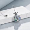 YFN Triple Moon Goddess Necklace Sterling Silver Pentagram Pentacle Opal Pendant necklace Pagan Wiccan Magic Amulet Tree of Life Jewelry for Women Men 18″(D-Triple Moon Urn Necklace for Ashes)