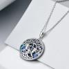 YFN Triple Moon Goddess Necklace Sterling Silver Pentagram Pentacle Opal Pendant necklace Pagan Wiccan Magic Amulet Tree of Life Jewelry for Women Men 18″(A-Abalone Triple Moon Necklace)