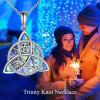YFN Triple Moon Goddess Necklace Sterling Silver Pentagram Pentacle Opal Pendant necklace Pagan Wiccan Magic Amulet Tree of Life Jewelry for Women Men 18″(Abalone-Trinity Knot Necklace)