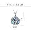 YFN Triple Moon Goddess Necklace Sterling Silver Pentagram Pentacle Opal Pendant necklace Pagan Wiccan Magic Amulet Tree of Life Jewelry for Women Men 18″(A-Abalone Triple Moon Necklace)