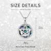 YFN Triple Moon Goddess Necklace Sterling Silver Pentagram Pentacle Opal Pendant necklace Pagan Wiccan Magic Amulet Tree of Life Jewelry for Women Men 18″(Viking Pentagram Moon Necklace)