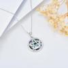 YFN Triple Moon Goddess Necklace Sterling Silver Pentagram Pentacle Opal Pendant necklace Pagan Wiccan Magic Amulet Tree of Life Jewelry for Women Men 18″(Viking Pentagram Moon Necklace)