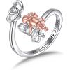 AXELUNA 925 Sterling Silver Sisters Ring Adjustable My Sister My Friend Jewelry Gifts for Women Heart Friendship Rings Sisters Gifts from Sister(2 Sisters)