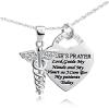 YFN 925 Sterling Silver Caduceus Angel Nursing Themed Pendant Necklace 18″(A Caduceus Necklace)