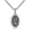YFN 925 Sterling Silver Patron Saint Medal Necklace Amulet Necklace Protection Jewelry for Women and Men(with Gift Box)(A02 St. Christopher)