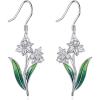 YFN Birth Month Flower Drop Dangle Earrings S925 Sterling Silver Birthday Jewelry Gifts for Women(Drop-Daffodil March Earrings)