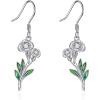 YFN Birth Month Flower Drop Dangle Earrings S925 Sterling Silver Birthday Jewelry Gifts for Women(Drop-Jan.-Carnation Earrings)