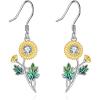 YFN Birth Month Flower Drop Dangle Earrings S925 Sterling Silver Birthday Jewelry Gifts for Women(Drop-Nov. Chrysanthemum Earrings)
