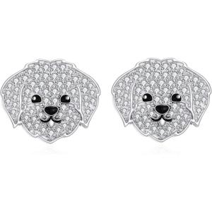 YFN Dog Stud Earrings Sterling Silver Dog Breed Earrings Jewelry Puppy Gifts for Women(Maltese)