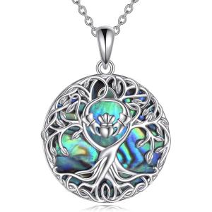 YFN Tree of Life Necklace Sterling Silver Celtic Knot Tree Pendant Jewelry Gifts for Women Men(Claddagh)