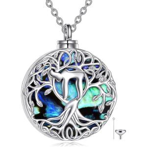 YFN Tree of Life Necklace Sterling Silver Celtic Knot Tree Pendant Jewelry Gifts for Women Men(Hebrew Chai Urn)