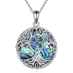 YFN Tree of Life Necklace Sterling Silver Celtic Knot Tree Pendant Jewelry Gifts for Women Men(Infinity Cross)