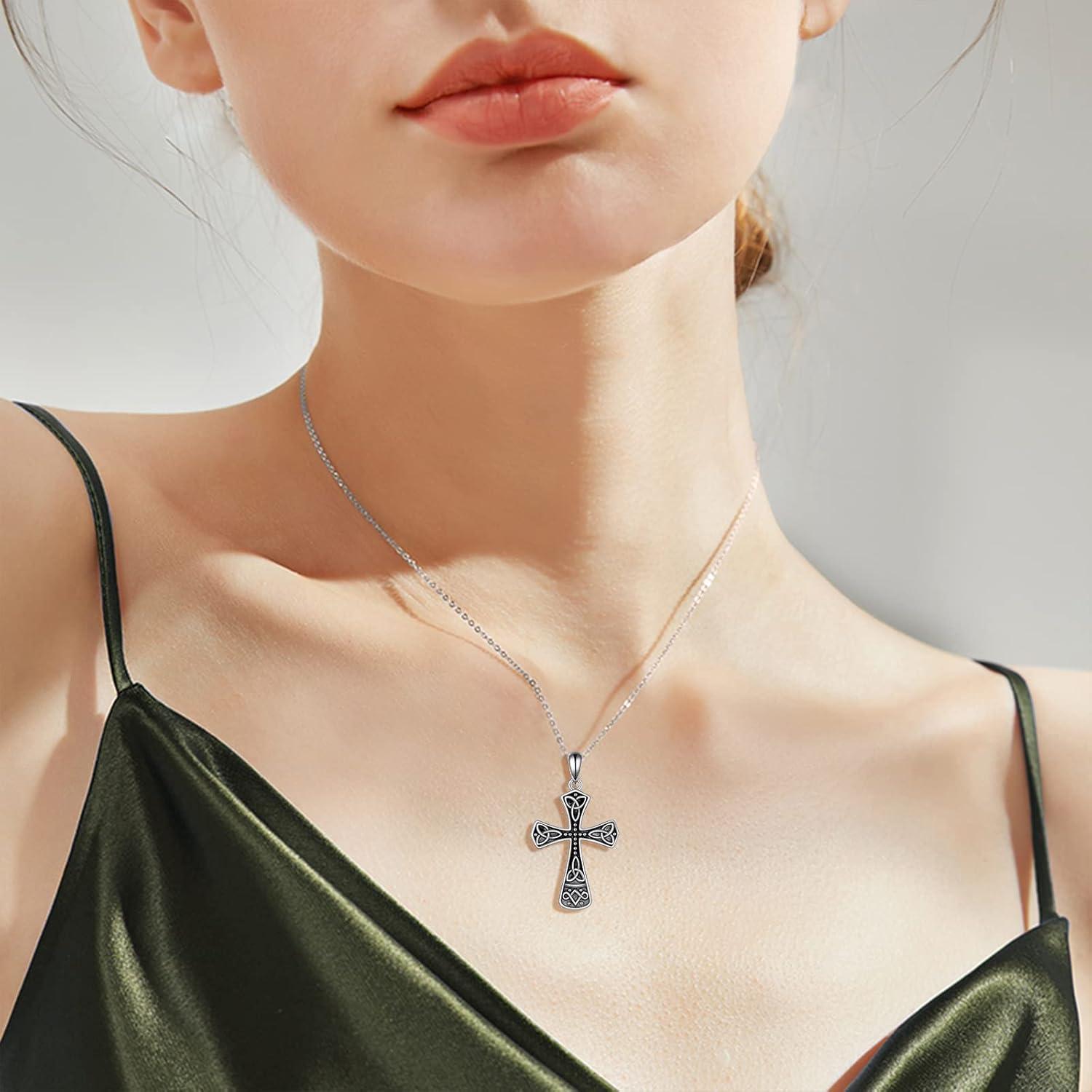image:imageCeltic Cross Necklace Sterling Silver Vintage Religious Christian Jewelry for Women Girls