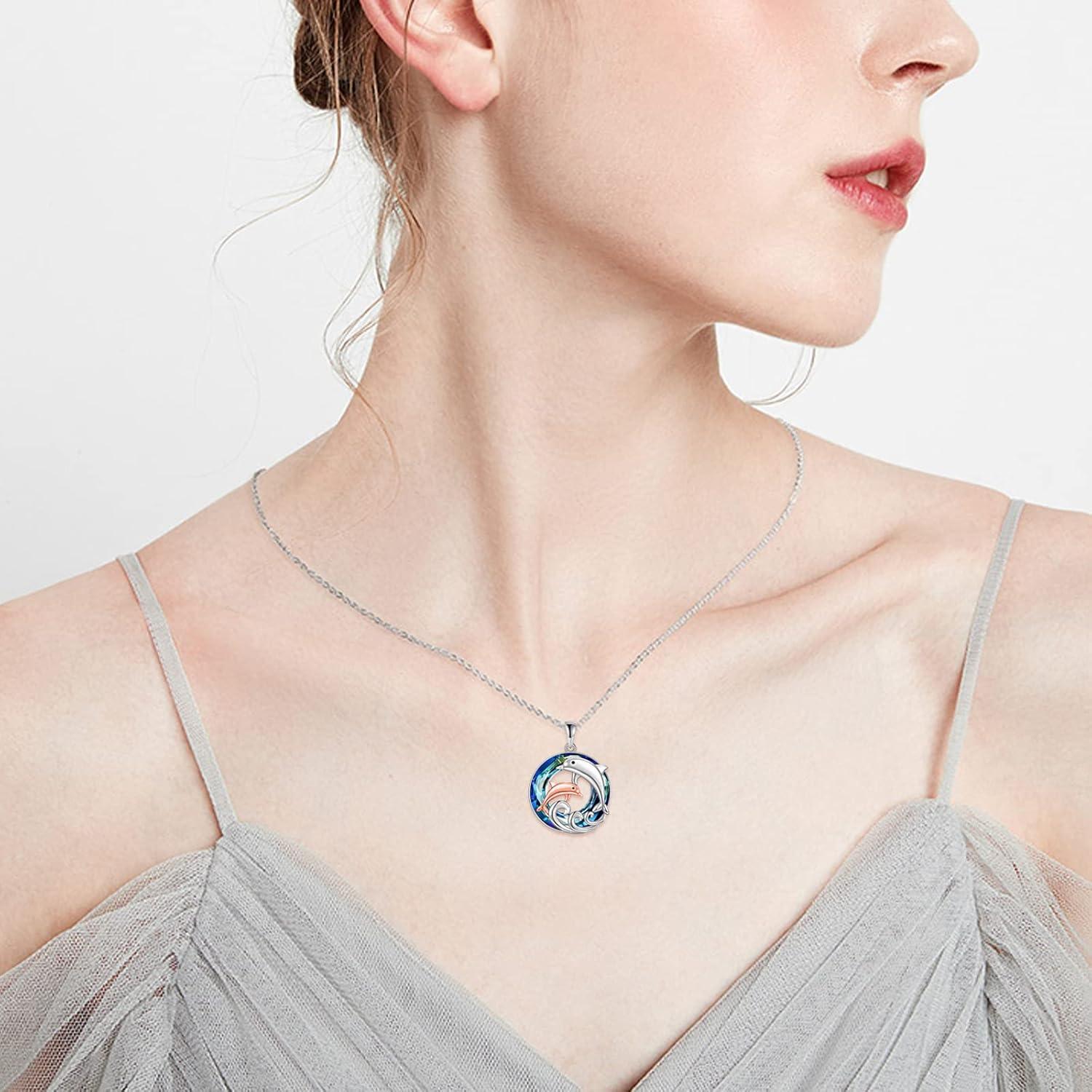 image:imageYFN Dolphin Necklace 925 Sterling Silver Mothers Day Gifts for WomenADolphin Necklace