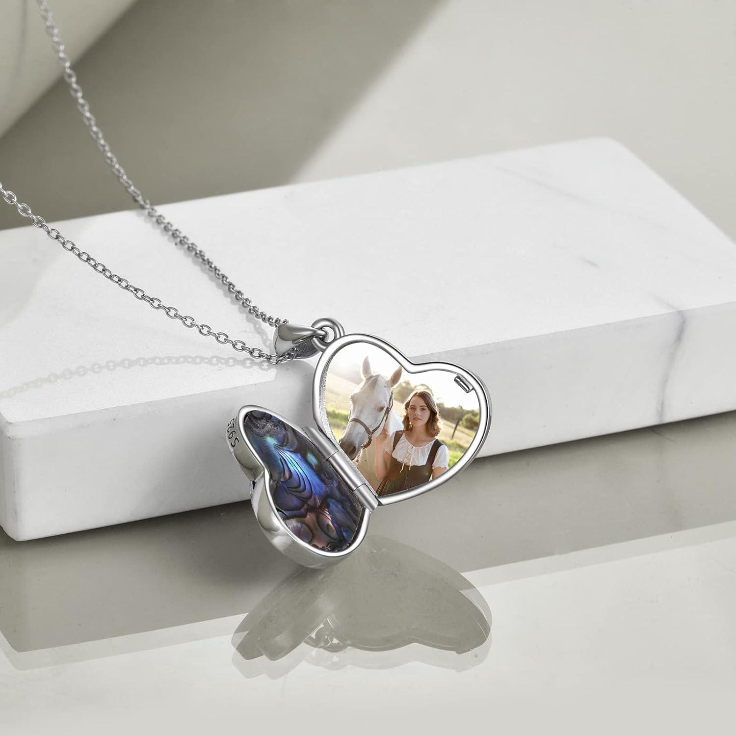 image:imageYFN Horse Pendant Necklace Jewelry 925 Sterling Silver Women Embrace Horse Gift for WomenBHorse Locket Necklace