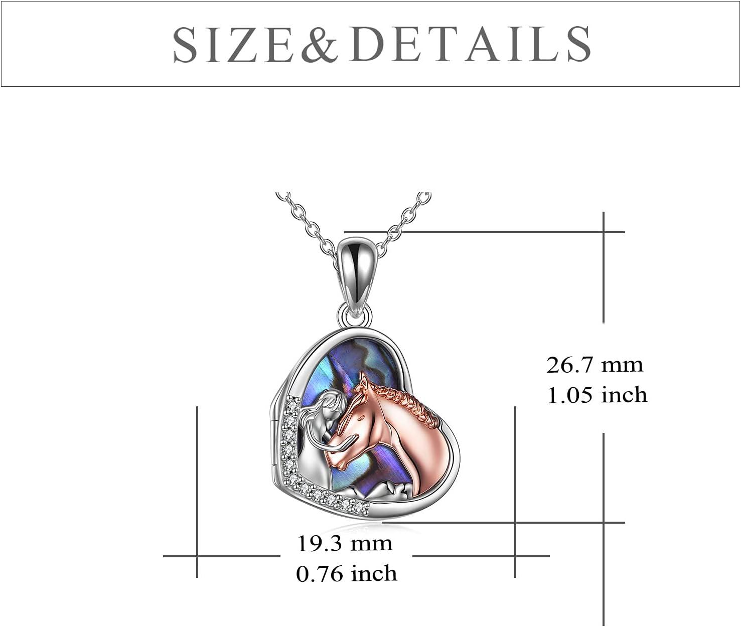 image:imageYFN Horse Pendant Necklace Jewelry 925 Sterling Silver Women Embrace Horse Gift for WomenBHorse Locket Necklace